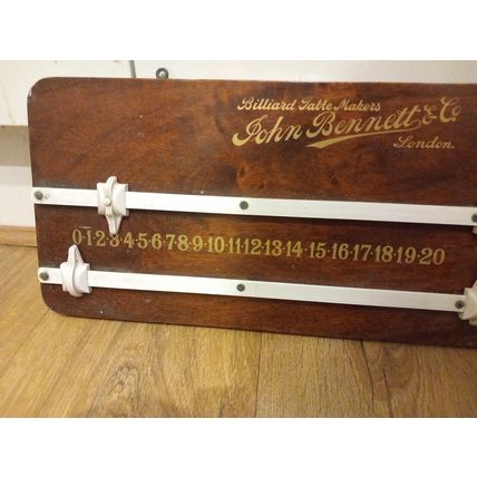 Vintage John Bennett & Co Billiard Snooker London Wooden score board scorer