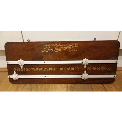 Vintage John Bennett & Co Billiard Snooker London Wooden score board scorer