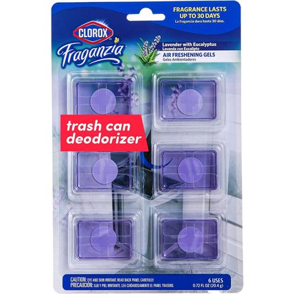 Clorox Fraganzia Adhesive Garbage Can Air Freshener Gel, Lavender with Eucalyptu