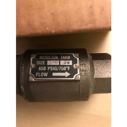 3/4" NPT NICHOLSON TA650,NICHOLSON TA 650 THERMO DYNAMIC STEAM Trap 600PSIG,AL
