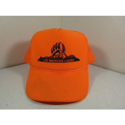 2 Vintage Ute Mountain Casino Towaoc Colorado Blaze Orange Mesh Cap Trucker Hats