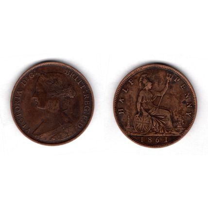 Great Britain. Victoria. Halfpenny 1861. dy21569