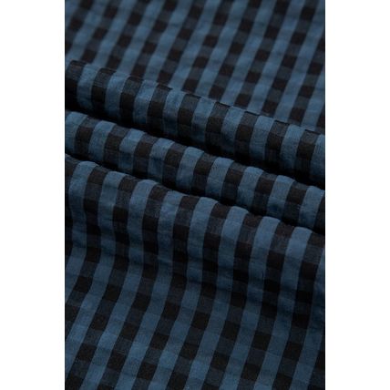Sail Blue Plaid Print Buttoned Pocketed High Waist Overall