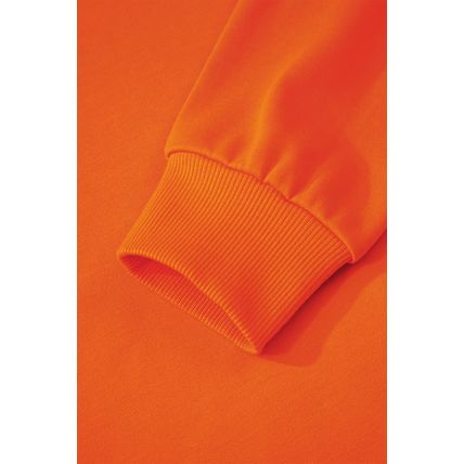 Orange Varsity Striped Detail Drop Shoulder Oversized Sweatshirt