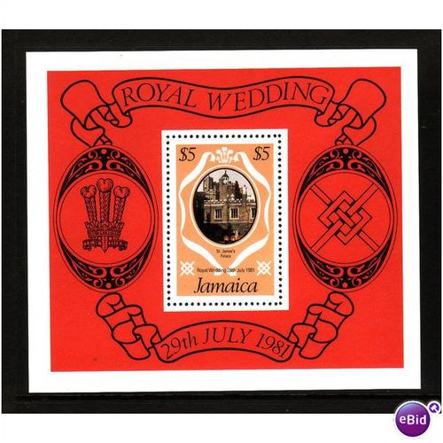 JAMAICA 1981 ROYAL WEDDING SG MS 520 $5 MIN SHEET U/M MINT