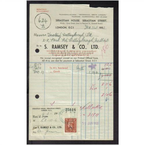 S. RAMSEY & CO LTD, SEBASTIAN ST , LONDON, EC1, 31DEC1952