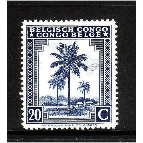 BELGIUM CONGO 1942 20c BLUE PALMS SG 253a M / MINT