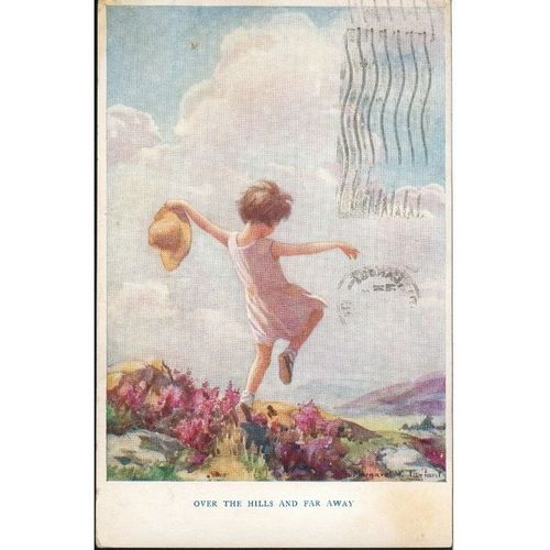 Vintage GB Postcard 1936 - Over The Hills And Far Away - The Springtime Of Life