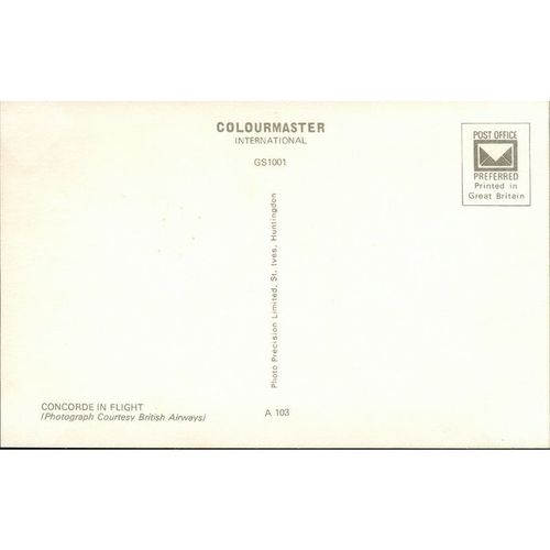 Vintage Colourmaster Postcard - Concorde In Flight - GS1001 A.103