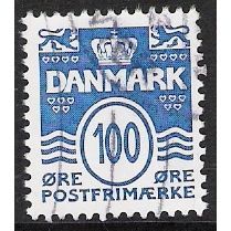 Mi 1414: 100 ø cobalt Definitive Stamp: Numeral in a Double Oval.
