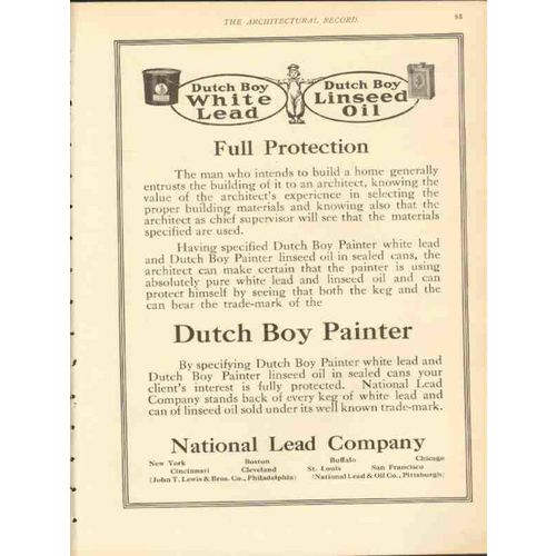 national lead company 1912 full protection dutch boy paint vintage ad
