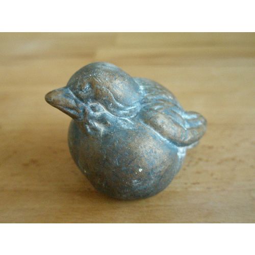 Sweet Little Earthenware Blue And Gold Bird