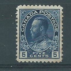 canada stamps mh george v sg205b aged gum deep blue