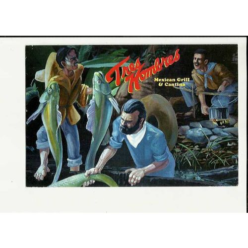 Advertising TRES HOMBRES MEXICAN GRILL Salt Lake City Postcard