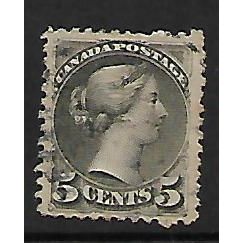 CANADA 1889 QUEEN VICTORIA SG106 5c BROWNISH GREY FINE USED#2