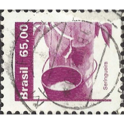 BRAZIL, Rubber, Hevea brasiliensis, violet 1984, 65cruz