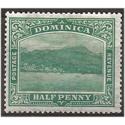 Dominica 1921 SG62 1/2d Blue-Green Mounted Mint . .. .