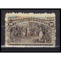 Used 237 10c Columbus Presenting Natives Average RA0925