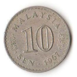 MALAYSIA COIN - 10 SEN 1967/VF