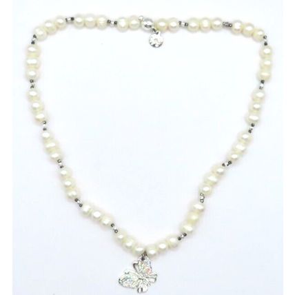 Butterfly Pendant on a White Pearl Fresh Water Necklace Boxed Ladies Gift