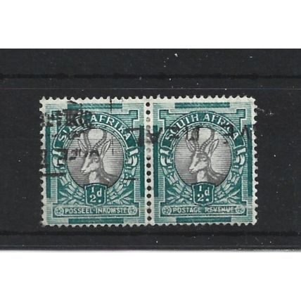 SouthAfrica.SG54 1/2d Sprinbok Pair.Fine Used.Aug25h