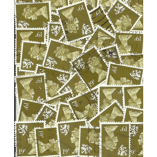 Scotland GB 1993 - 98 QE2 19p pack of 50 x used stamps ( R96 )
