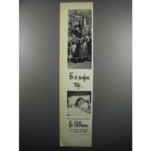 1950 Pullman Rail Cars Ad - For a Carefree Trip