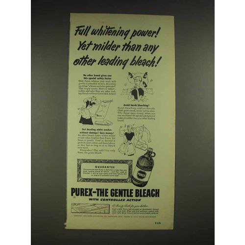 1950 Purex Bleach Ad - Full Whitening Power