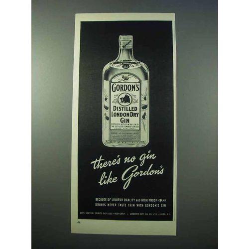 1953 Gordon's Distilled London Dry Gin Ad - No Gin Like