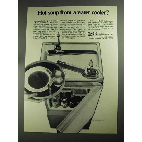 1968 Oasis Water Coolers Ad - Hot Soup From a Cooler