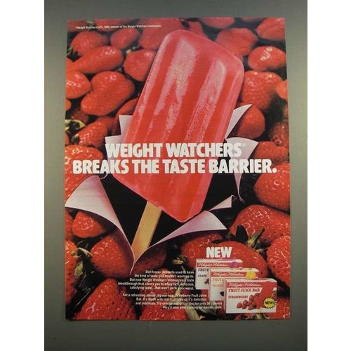 1986 Weight Watchers Fruit Juice Bar Ad - Breaks The Taste Barrier