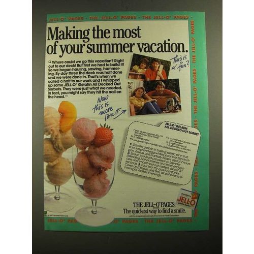 1987 Jell-O Gelatin Ad - All Decked out Sorbet Recipe