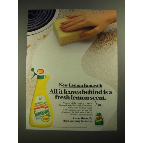 1987 Lemon Fantastik Cleaner Ad - All It Leaves Behind is a Fresh Lemon Scent