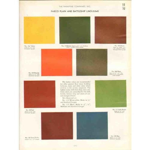 paraffine companies inc 1938 pabco linoleum flooring vintage catalog