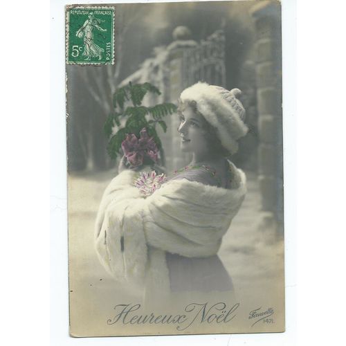 greetings postcard glamour heureuse annee new year french posted 1912 fauvette