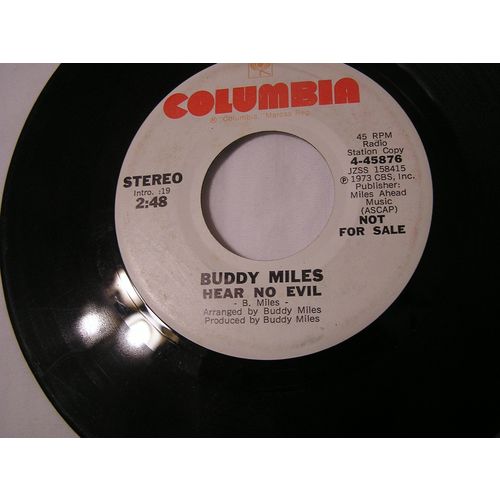 Buddy Miles Promo 45-HEAR NO EVIL STEREO/MONO