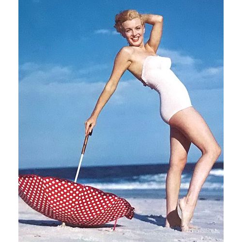 Marilyn Monroe vintage Sexy Beach Umbrella pinup print poster Playboy Wall Art f