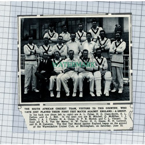 C4644) South African Cricket Team Ochse Christy Morkel Siedle Quinn - 1929 Clip
