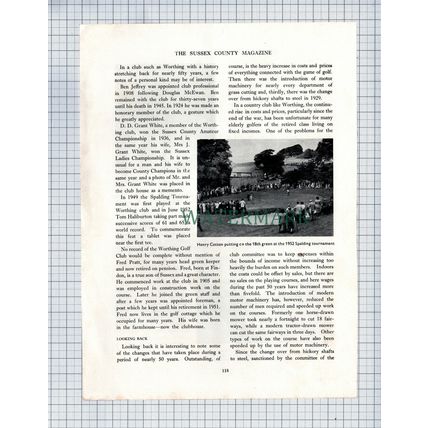 (6776) The Worthing Golf Club Sussex John Forbes Fred Pratt - 1953 Article