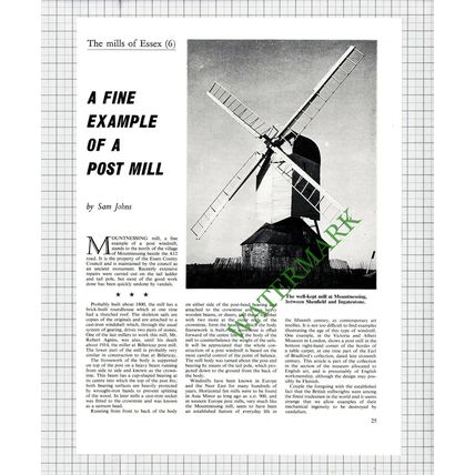 9833) Mountnessing Mill Essex - 1967 Cutting
