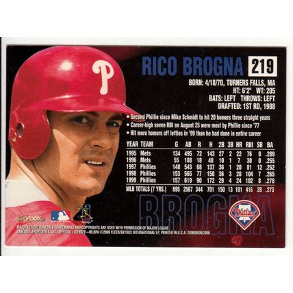 2000 Skybox Dominion baseball card 219 Rico Brogna