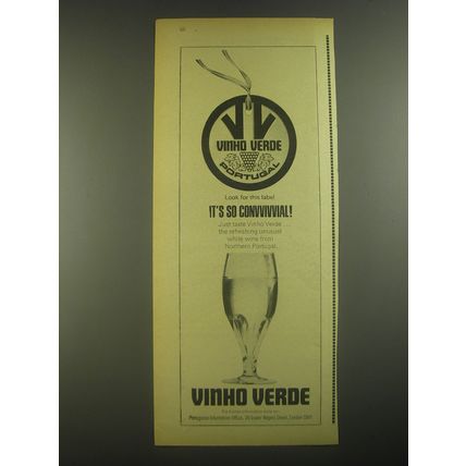 1967 Vinho Verde Wine Ad - It's so Convvivvial