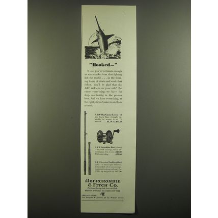1938 Abercrombie & Fitch Advertisement - Big Game Lines, Squidder Reel