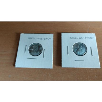 Two 1943 Steel War Pennies