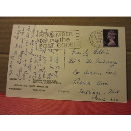 THE LAKE DISTRICT, CUMBRIA. multiview used postcard 1975 postmark. =