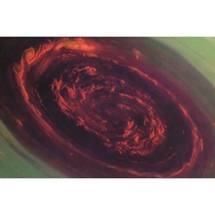 Planet Saturn North Pole Cassini Infrared Clouds Photo Postcard