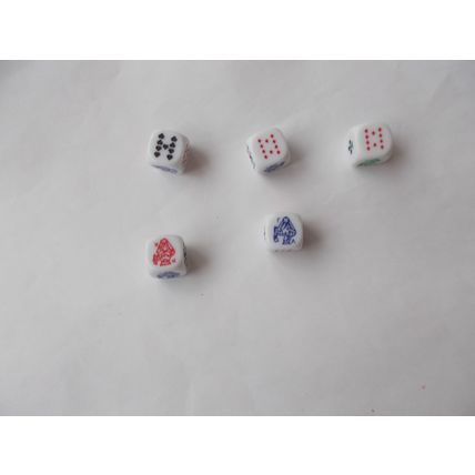 POKER DICE / BOXED AS SHOWN WHICH IS DOG EARED (31/07)