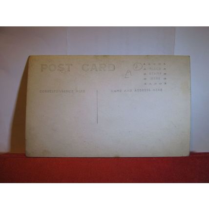 UNKNOWN FAMILY OF THREE photograph .unused antique postcard real photo =