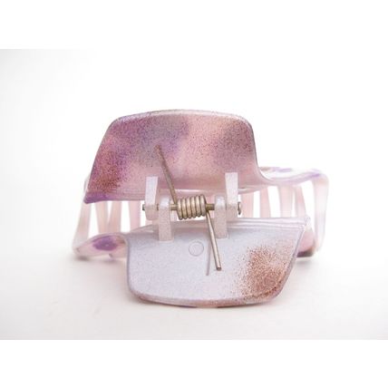 Spotted purple brown white hair claw clip for medium fine hair