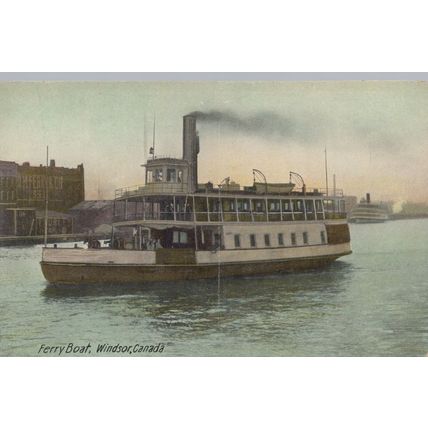 ZAYIX Postcard Great Lakes Ferry Boat Windsor Canada Divided Back Private Card